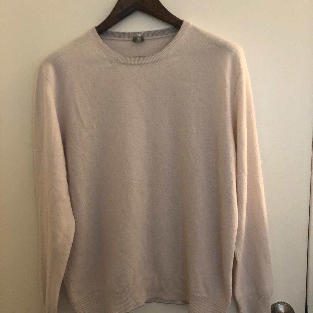 Eleventy Men's Cashmere Crewneck Sweater in Light Beige